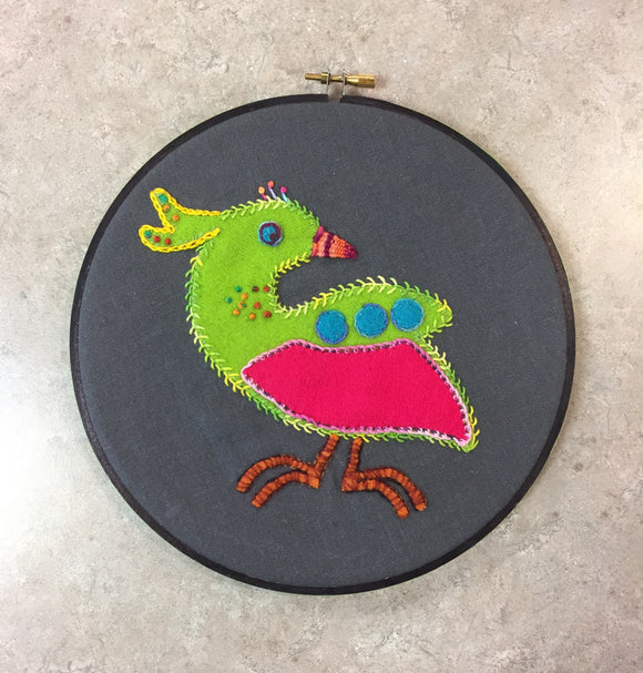 Wool Bird Precut design by Sue Spargo