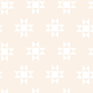 On the Farm by 3 Wishes White on Cream Tonal Stars