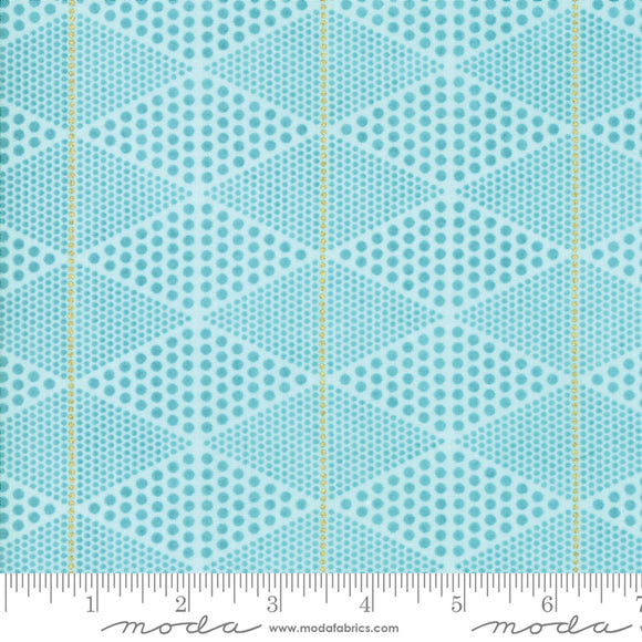 Day In Paris Teal Diamond Metallic Accents by Zen Chic BOLT END 4 Yards + 26 Inches