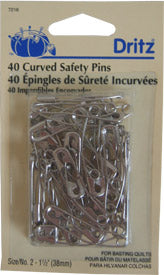 Curved Safety Pins Sz2 40ct Nkl from Dritz