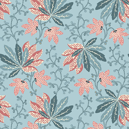 Bannard Hills by Michelle Yeo Lt Teal Fan Floral