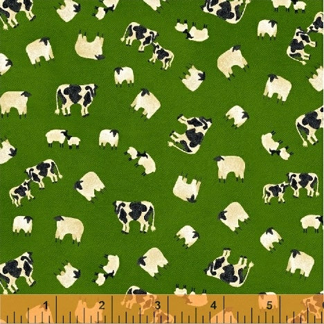 Lancaster Pasture Green Cows from Windham Fabrics