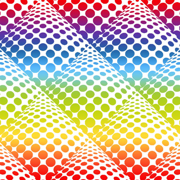Pop Dots Ombre by Another Point of View Rainbow White Digital BOLT END 4 Yards + 3 inches