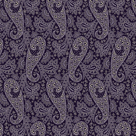 Reminiscence by Andover Fabrics Purple Paisley