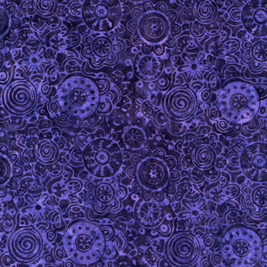 Tonga Batik Purple Funky Circle Imprints BOLT END 5 Yards