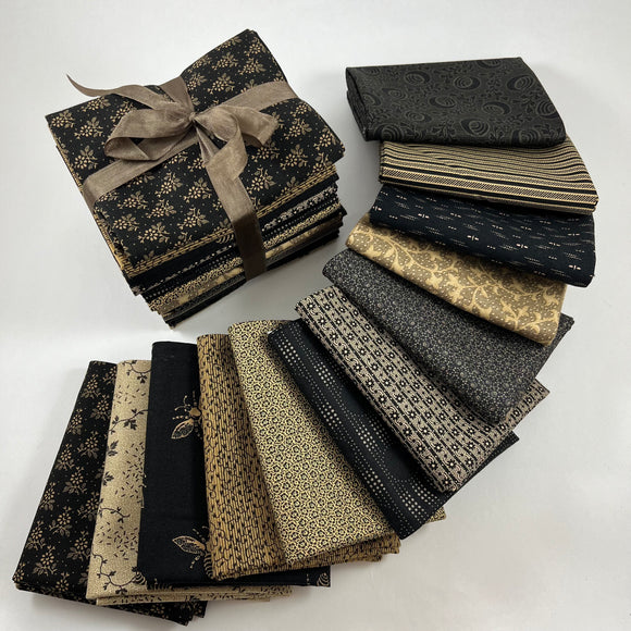 Black & Tan Curated Selection of 12 Fabrics