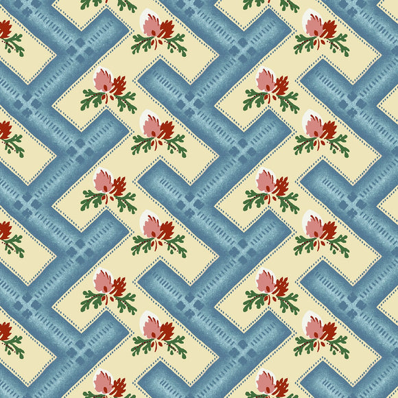 Dargate Jellies by Margo Krager Blue Geo Floral Trellis