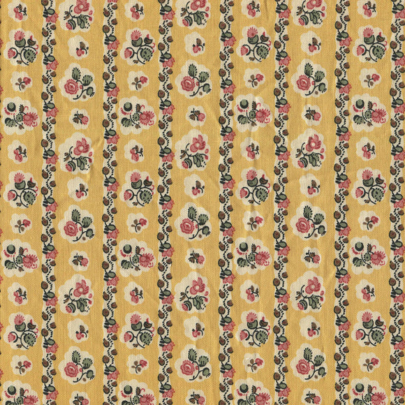 Yellow Flower Stripe Dutch Heritage by Antique Textiles Company