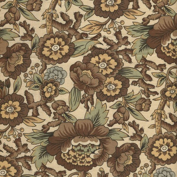Brown Flower Dutch Heritage by Antique Textiles Company