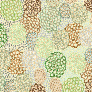 Dancing Flowers Green from M & S Textiles
