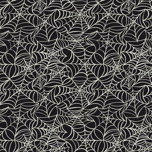 Hocus Pocus from Riley Blake Designs Web Black, GLOW in dark fabric BOLT END 3 YARDS + 18 INCHES