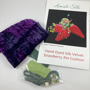 Silk Velvet Strawberry Pin Cushion Kit by Hanah Silk