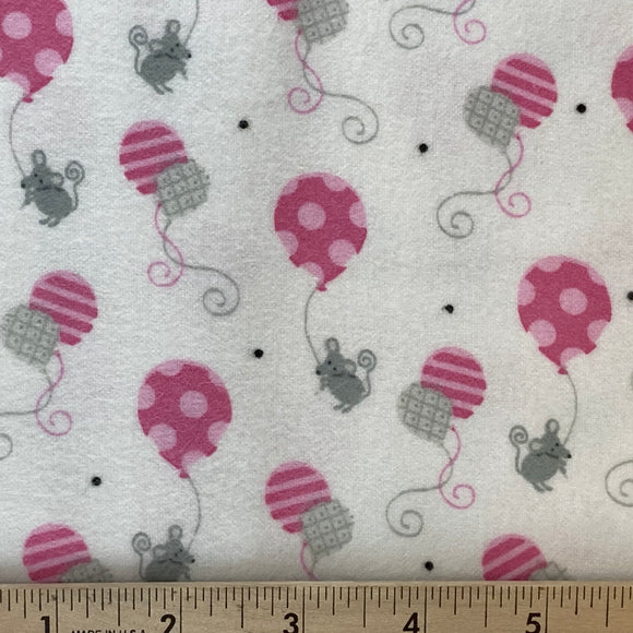Hello Baby Pink Mouse FLANNEL from Studio E