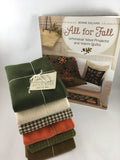 Wool and Wool Blend Fat Quarter Stack of 6 Harvest Hues