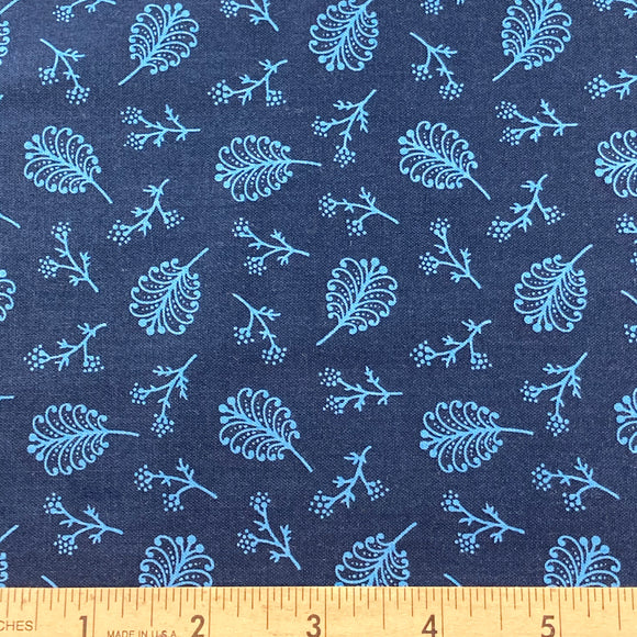 Rhapsody In Blue by Mary Koval Fan Leaf