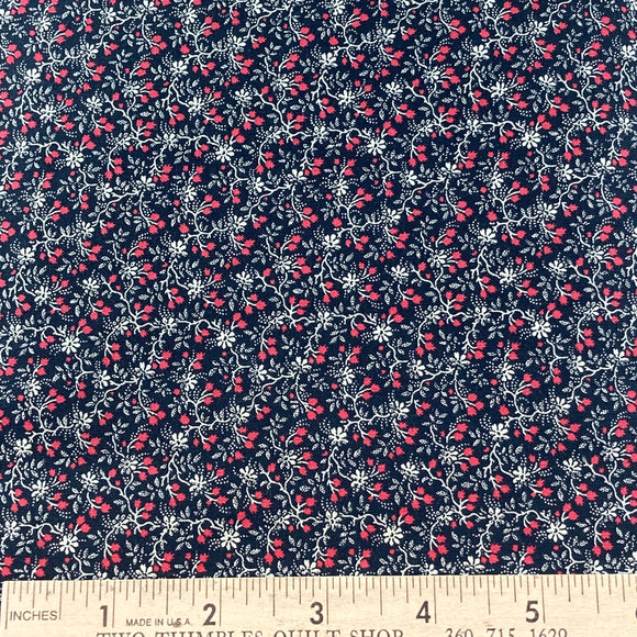 Wisdom by Nancy Gere Mini Floral Black BOLT END 4 yards + 7 inches