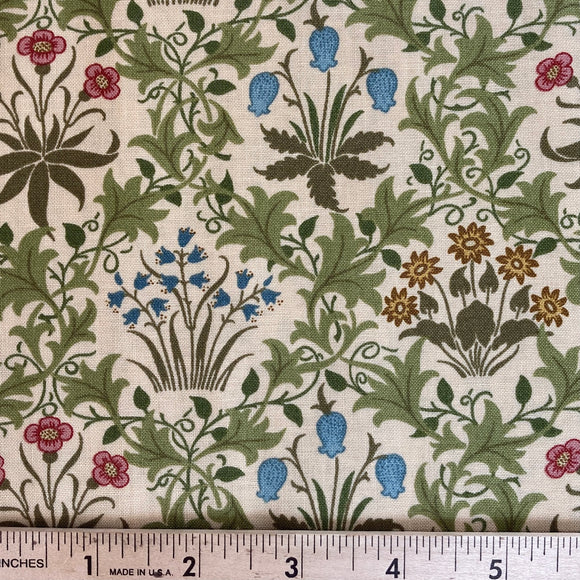 May Morris Studio Flowers by V and A BOLT END 2 Yards + 7 inches