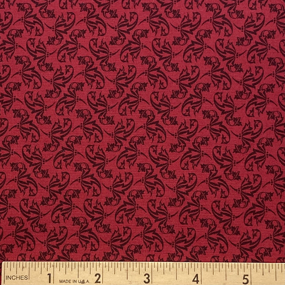 Morris Meadows by Michele Hill Burgundy BOLT END 4 Yards + 32 inches