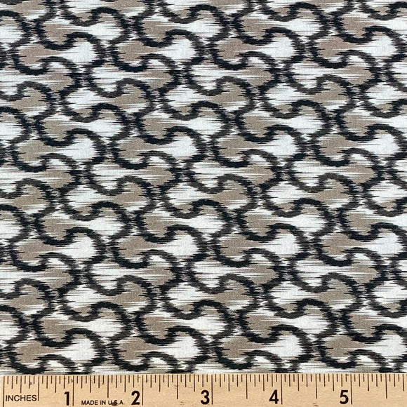 Mini Ikats from In the Beginning Wavy Taupe BOLT END 4 Yards + 12 Inches