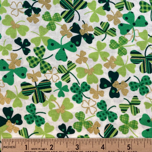 Shamrocks from Timeless Treasures Gold Metallic