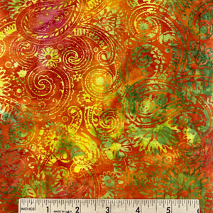Tonga Sunset Paisley Batik from Timeless Treasures BOLT END 3 Yards + 30 inches