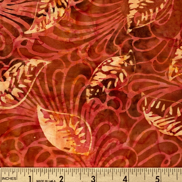 Tonga Copper Leaf Etching Batik from Timeless Treasures BOLT END 3 Yards + 33 inches