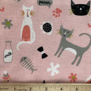 Meow Cats Flannel by My Mind's Eye Pink