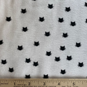Meow Cat Face Flannel by My Mind's Eye White