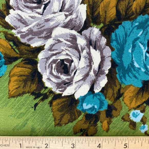 Elizabeth Green Floral Merino Wool by Gertrude Made
