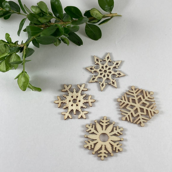 Snowflake  Laser Cut Wood Embellishments