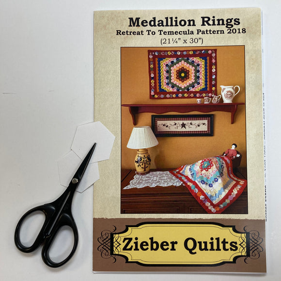 Medallion Rings Pattern by Zieber Quilts Plus Hexagon papers