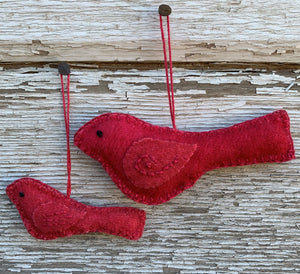 Redbird Wool Ornament Kit or Pattern by Finch & Leigh