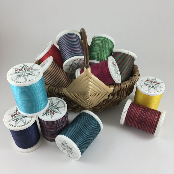 YLI Cotton Machine Quilting Thread 3 spools 500 yd Variegated